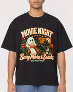 Mockup Boxy Heavyweight Tee Black male close-up 10