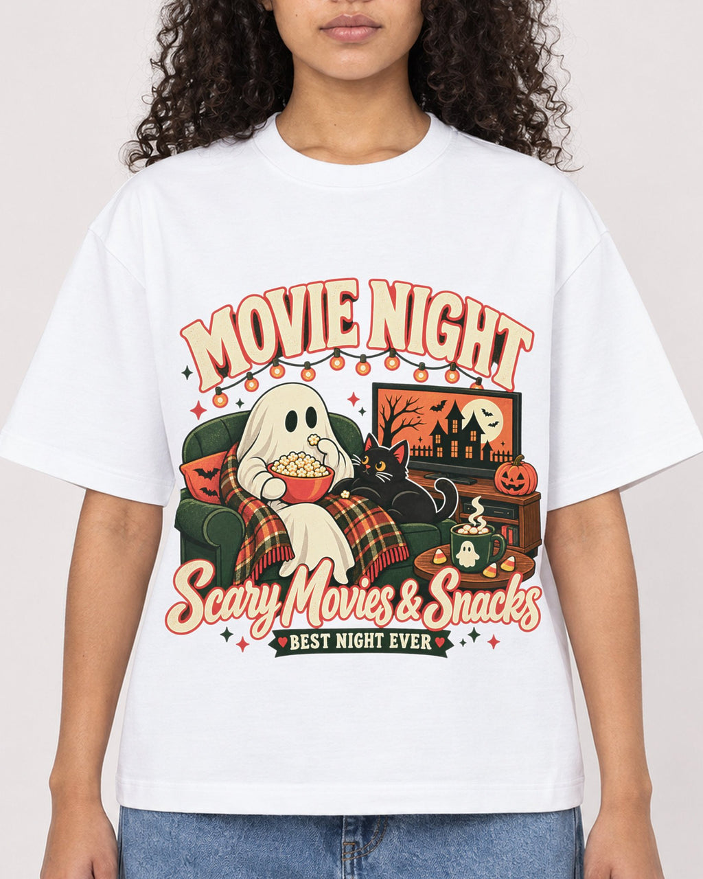 Mockup Boxy Heavyweight Tee White female close-up 10