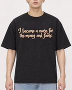 Mockup Boxy Heavyweight Tee Black male close-up 01