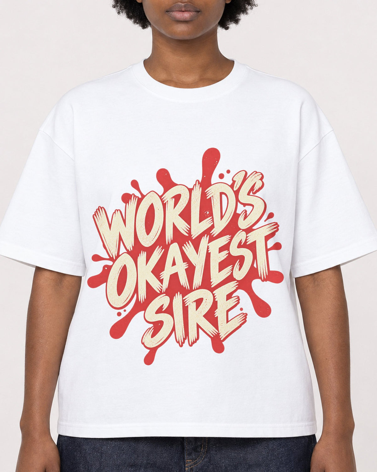 Mockup Boxy Heavyweight Tee White female close-up 14
