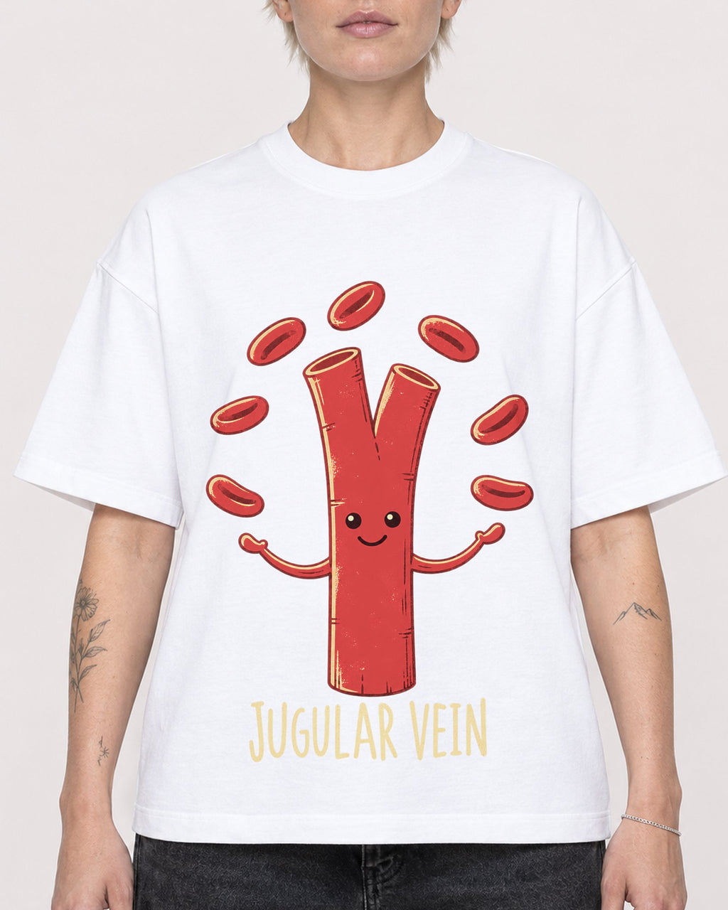 Mockup Boxy Heavyweight Tee White female close-up 48