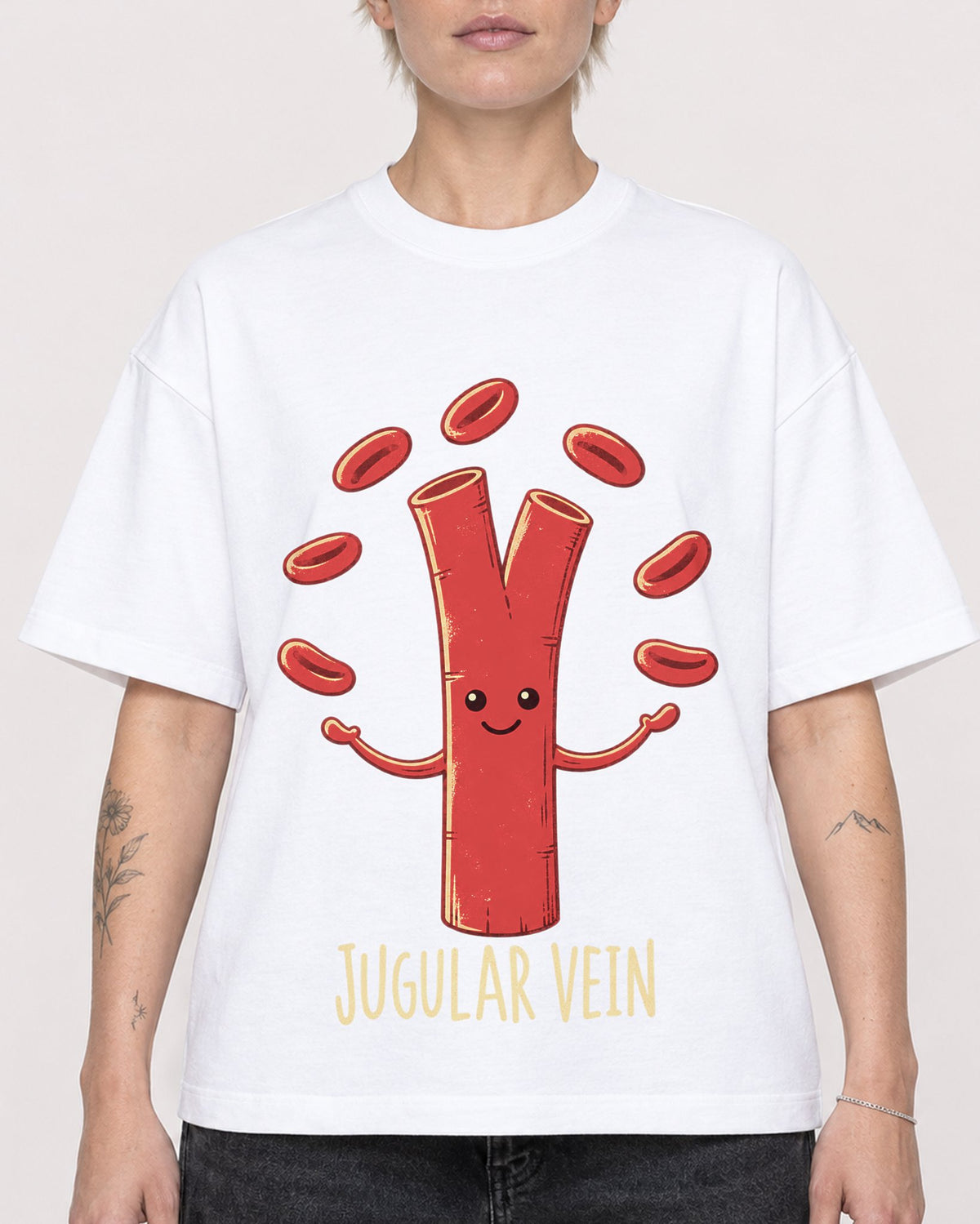 Mockup Boxy Heavyweight Tee White female close-up 48