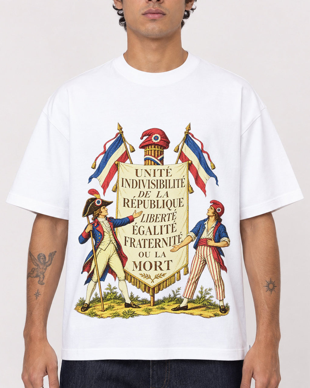 Mockup Boxy Heavyweight Tee White male close-up 06