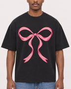 Mockup Boxy Heavyweight Tee Black male close-up 14