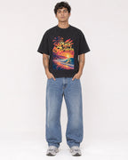 Mockup Boxy Heavyweight Tee Black male full-body 06