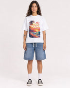 Mockup Boxy Heavyweight Tee White female full-body 06