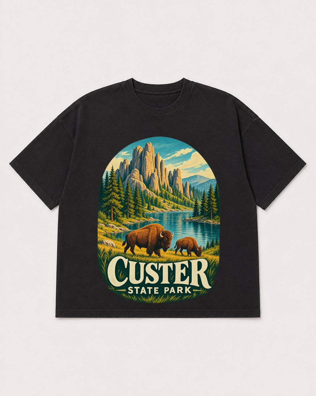 Mockup Boxy Heavyweight Tee Black product