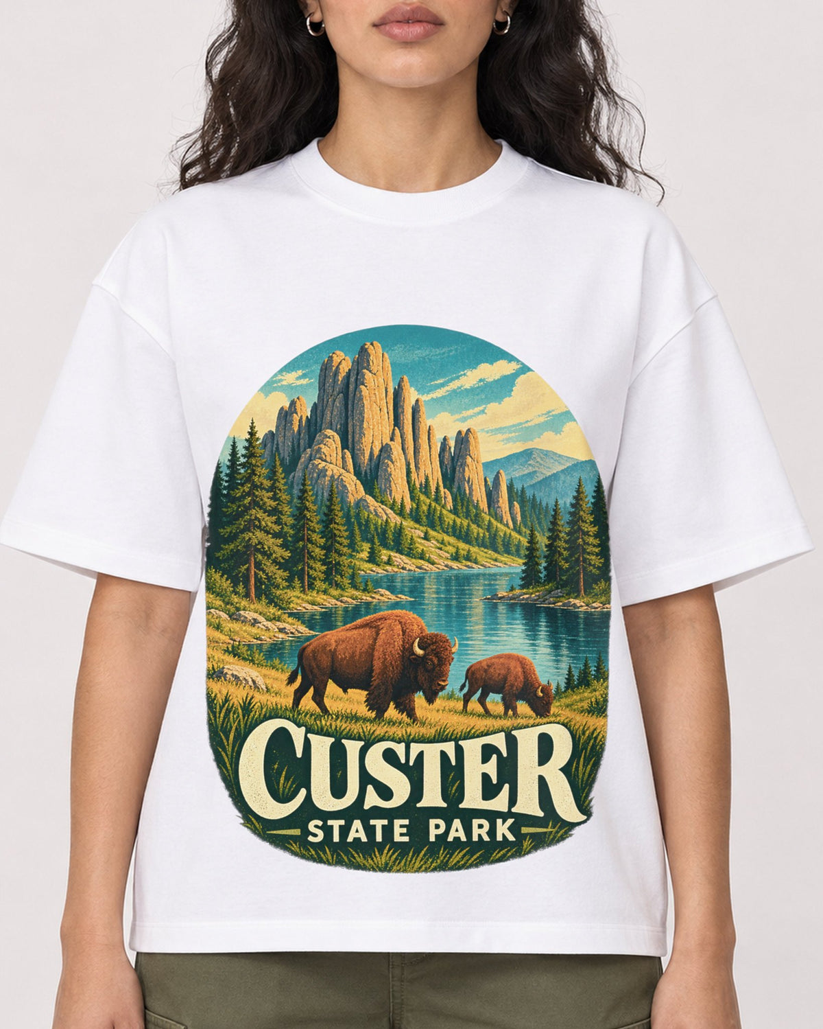 Mockup Boxy Heavyweight Tee White female close-up 07
