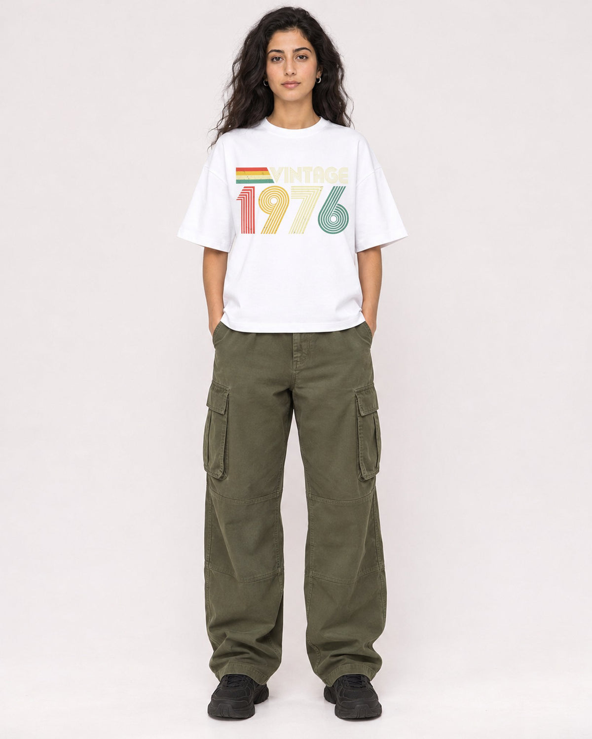 Mockup Boxy Heavyweight Tee White female full-body 07