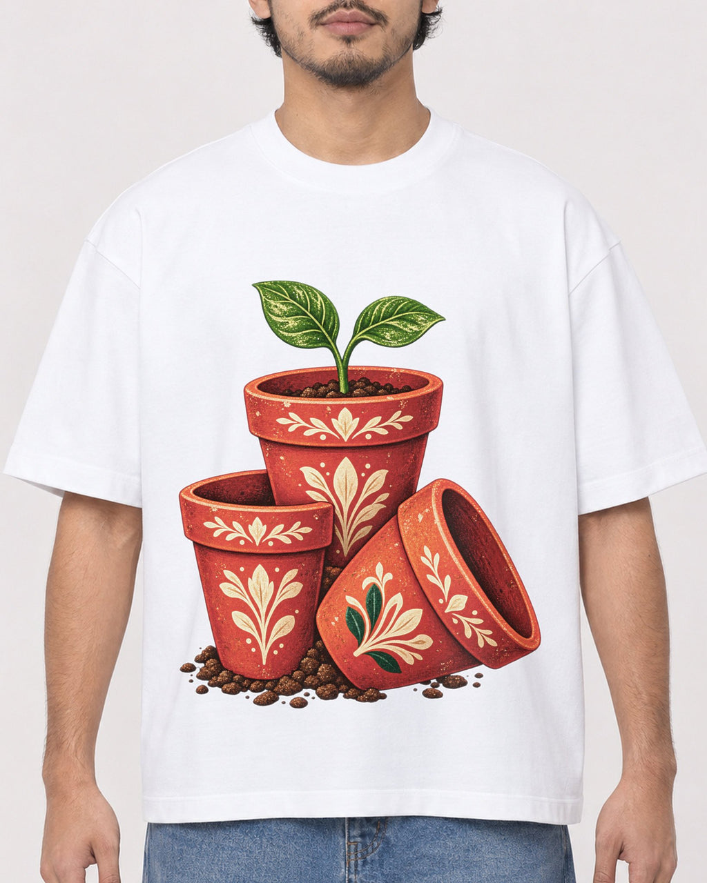 Mockup Boxy Heavyweight Tee White male close-up 02