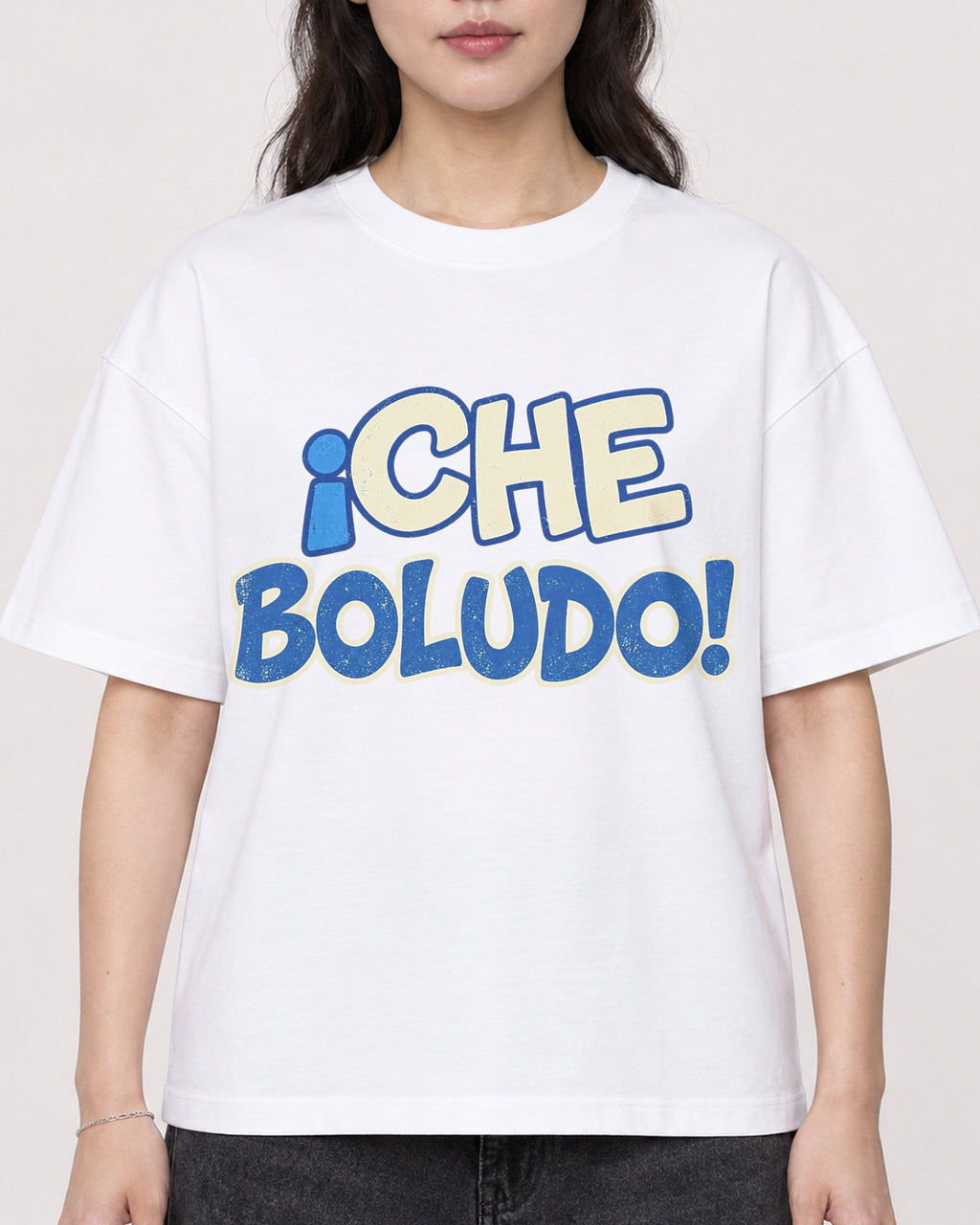 Mockup Boxy Heavyweight Tee White female close-up 03