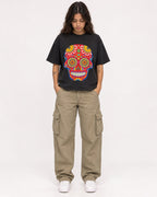 Mockup Boxy Heavyweight Tee Black female full-body 06