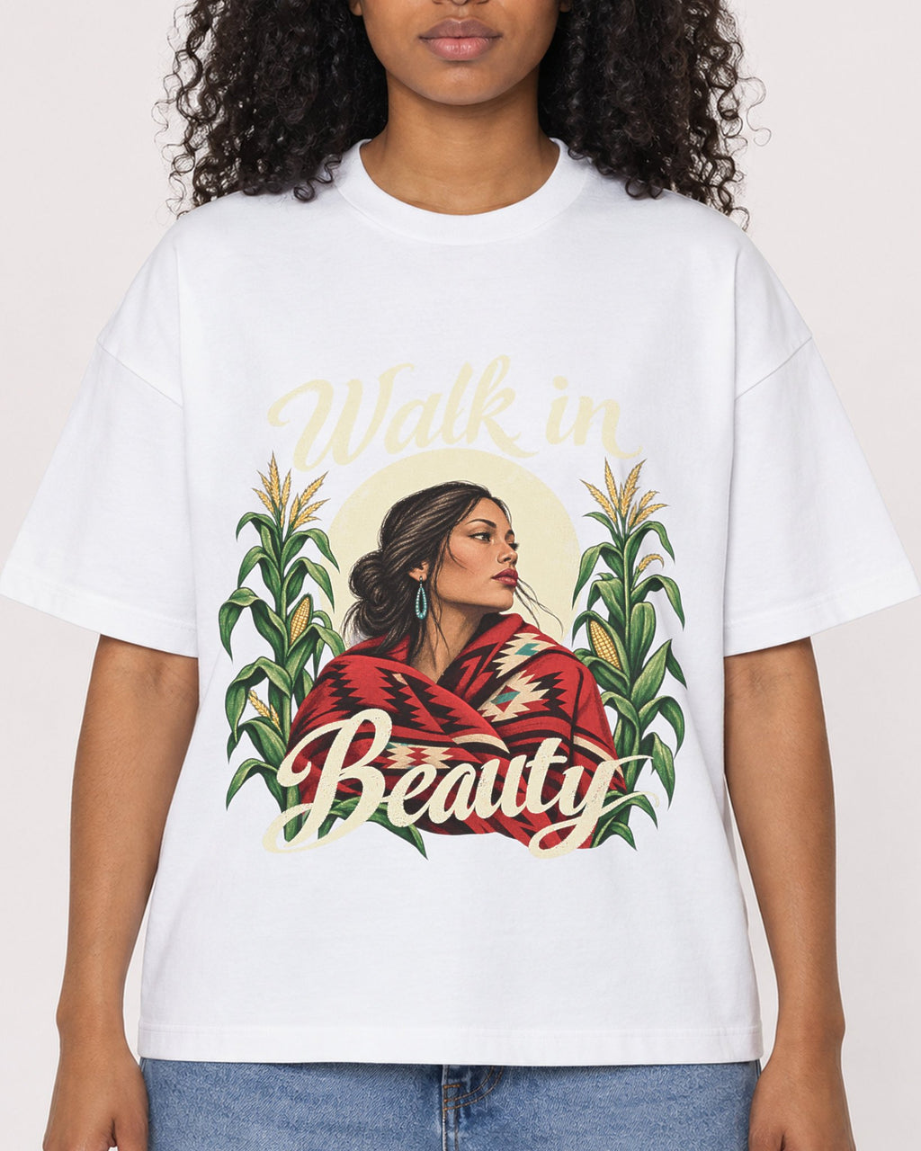 Mockup Boxy Heavyweight Tee White female close-up 05