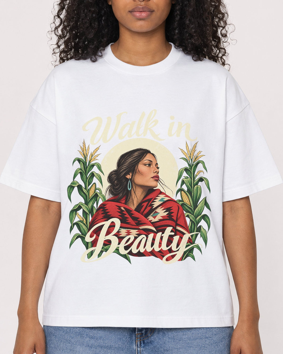 Mockup Boxy Heavyweight Tee White female close-up 05