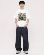 Mockup Boxy Heavyweight Tee White male full-body 01