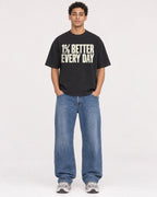 Mockup Boxy Heavyweight Tee Black male full-body 10