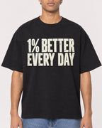 Mockup Boxy Heavyweight Tee Black male close-up 10