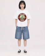 Mockup Boxy Heavyweight Tee White female full-body 11