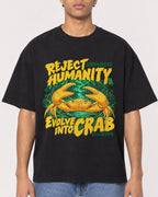 Mockup Boxy Heavyweight Tee Black male close-up 10