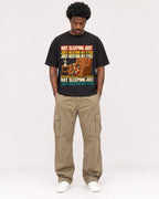 Mockup Boxy Heavyweight Tee Black male full-body 24