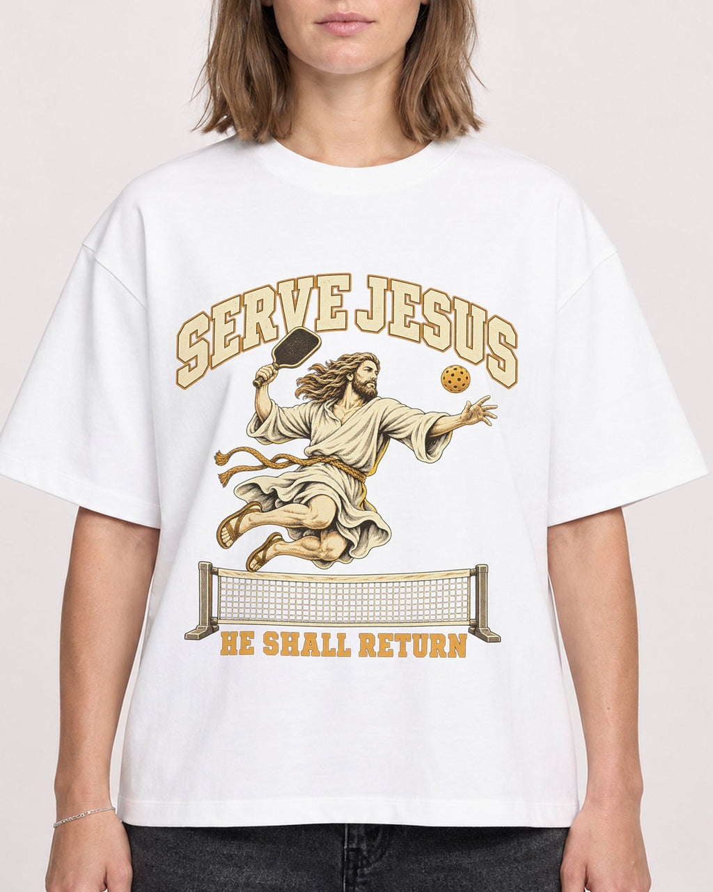 Mockup Boxy Heavyweight Tee White female close-up 38