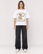 Mockup Boxy Heavyweight Tee White female full-body 38