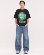 Mockup Boxy Heavyweight Tee Black female full-body 12