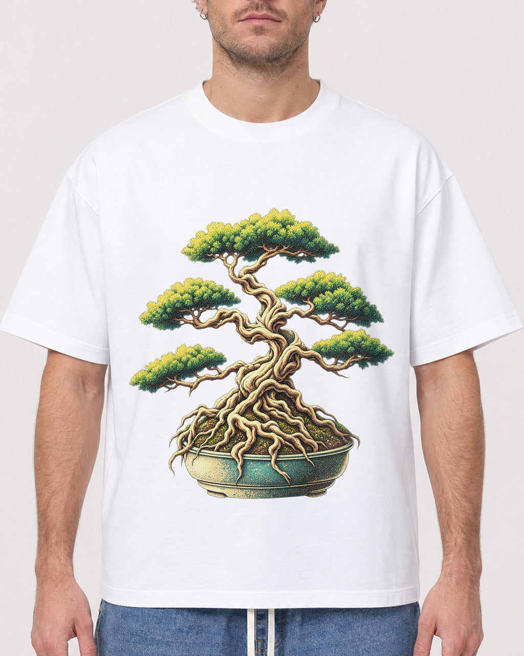 Mockup Boxy Heavyweight Tee White male close-up 08