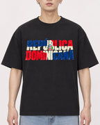 Mockup Boxy Heavyweight Tee Black male close-up 01