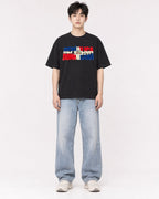 Mockup Boxy Heavyweight Tee Black male full-body 01