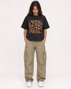 Mockup Boxy Heavyweight Tee Black female full-body 06