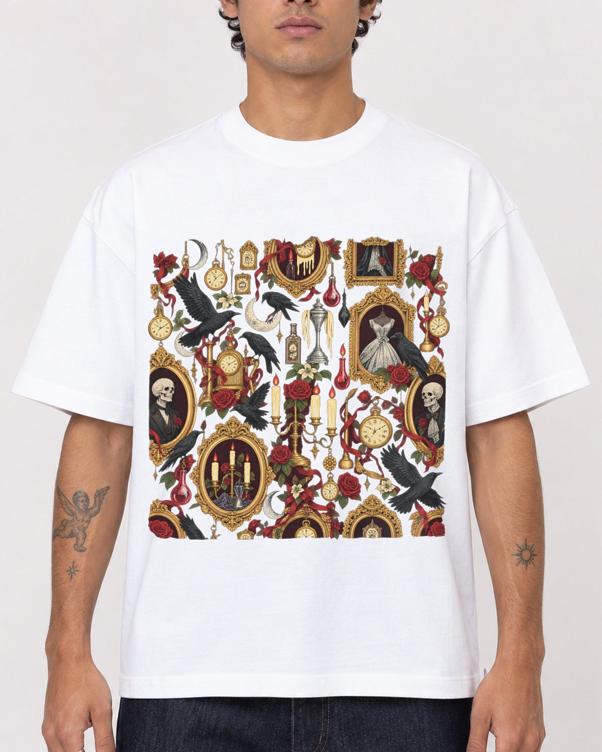 Mockup Boxy Heavyweight Tee White male close-up 06
