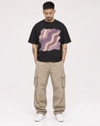 Mockup Boxy Heavyweight Tee Black male full-body 12