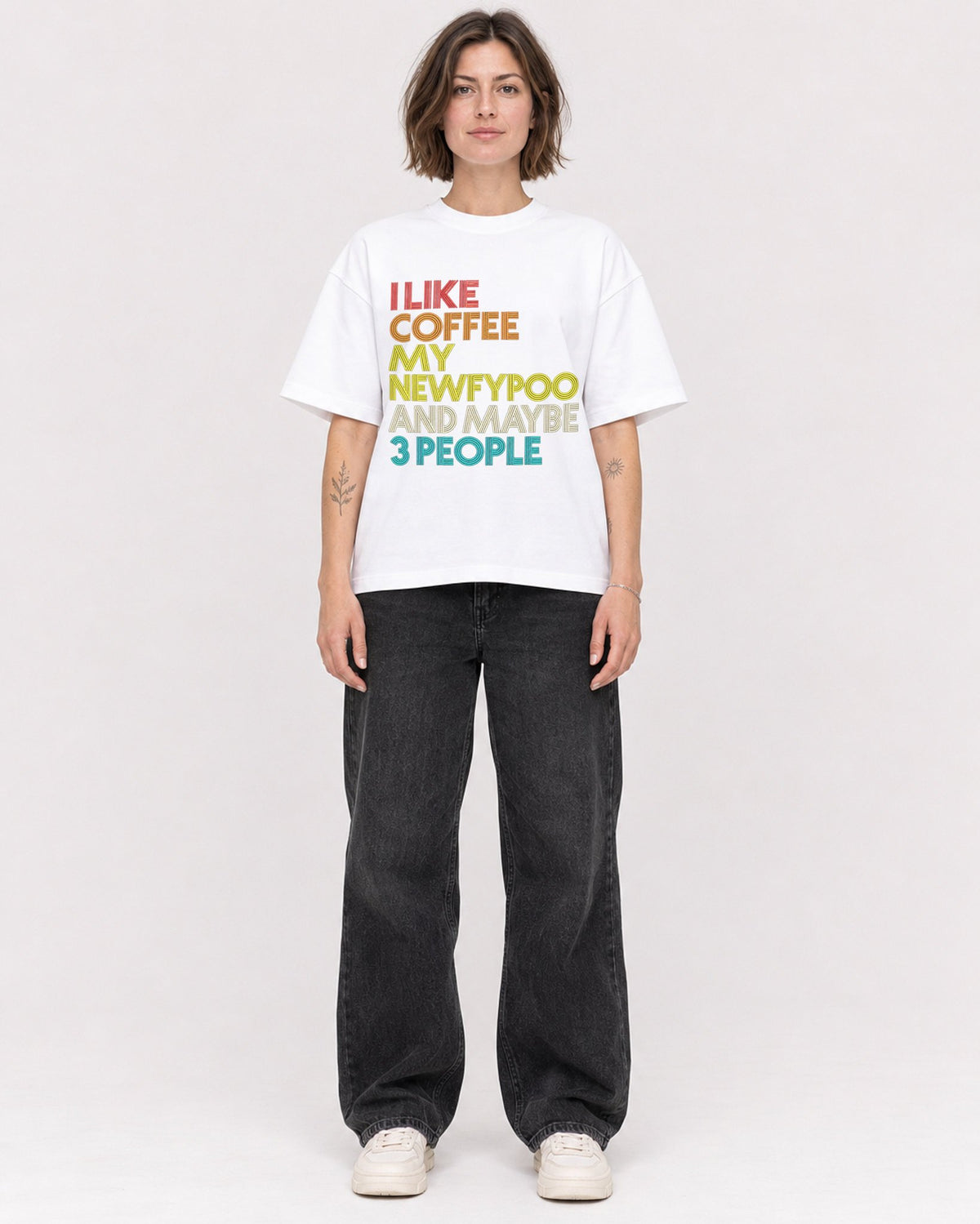 Mockup Boxy Heavyweight Tee White female full-body 18