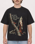 Mockup Boxy Heavyweight Tee Black male close-up 09