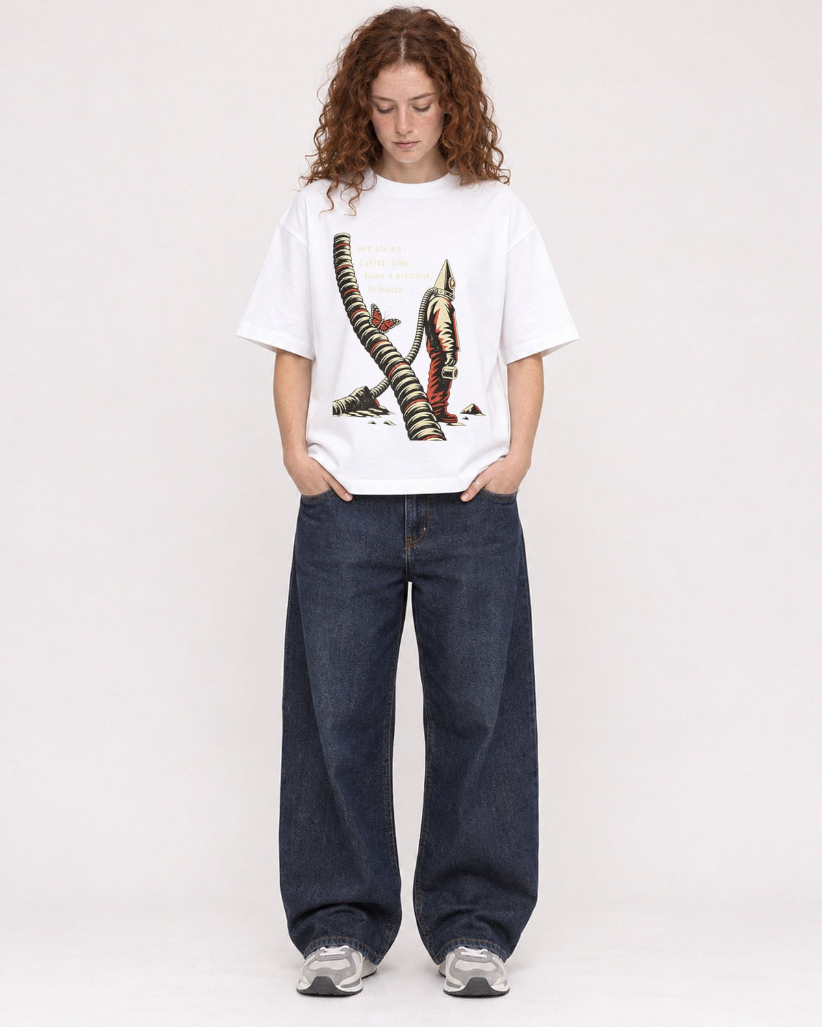 Mockup Boxy Heavyweight Tee White female full-body 09