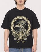 Mockup Boxy Heavyweight Tee Black male close-up 03