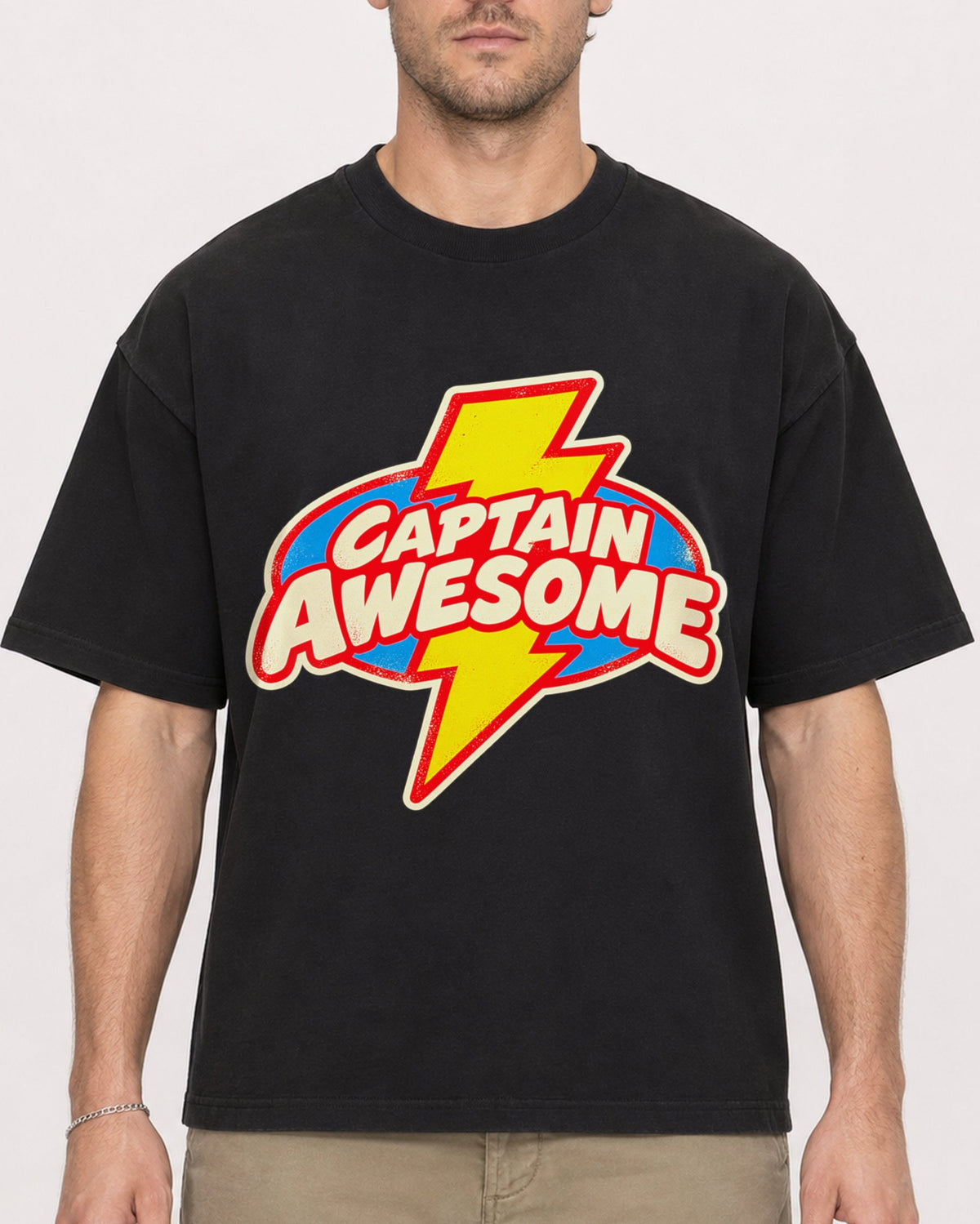Mockup Boxy Heavyweight Tee Black male close-up 08