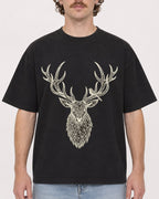 Mockup Boxy Heavyweight Tee Black male close-up 09