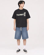 Mockup Boxy Heavyweight Tee Black male full-body 11
