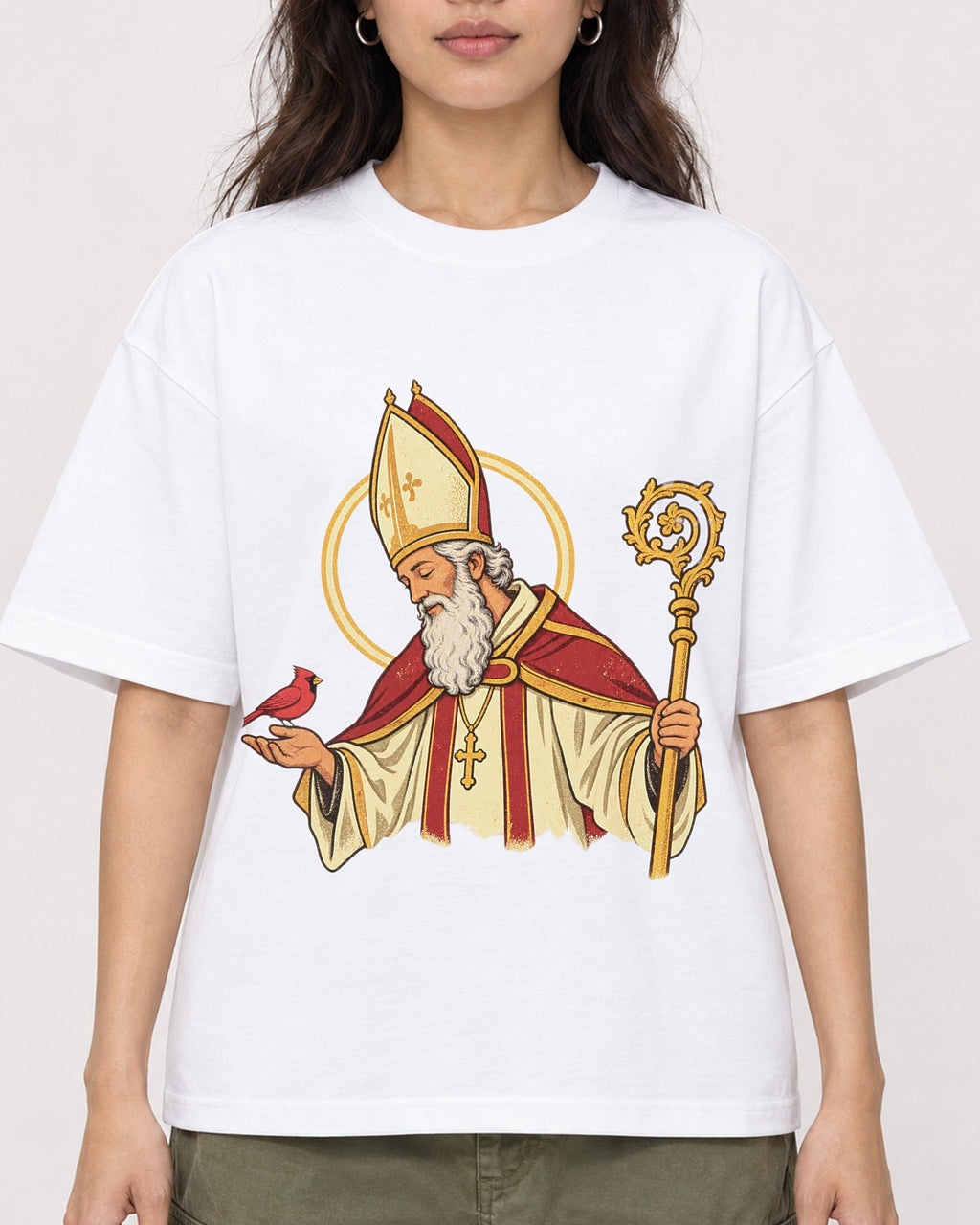 Mockup Boxy Heavyweight Tee White female close-up 02