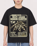Mockup Boxy Heavyweight Tee Black male close-up 11