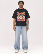 Mockup Boxy Heavyweight Tee Black male full-body 05