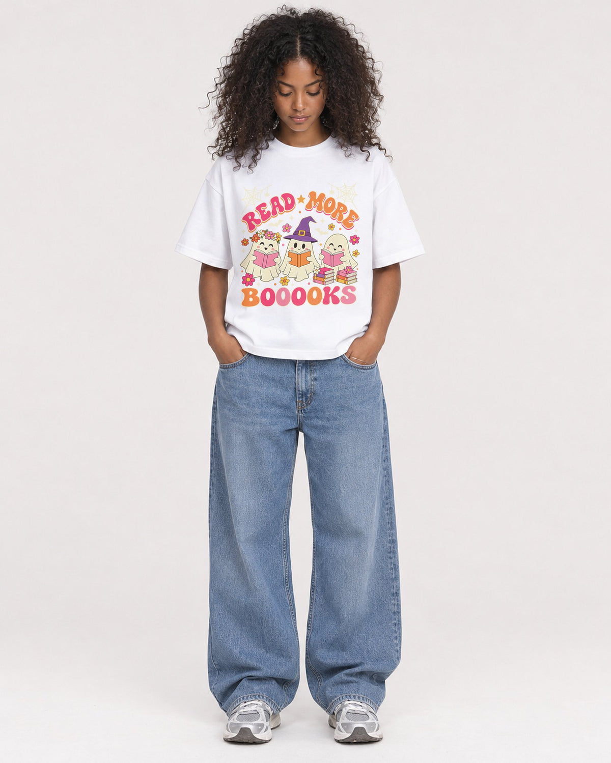 Mockup Boxy Heavyweight Tee White female full-body 05