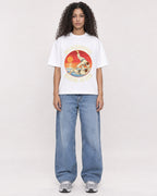 Mockup Boxy Heavyweight Tee White female full-body 10