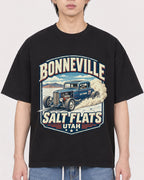 Mockup Boxy Heavyweight Tee Black male close-up 11