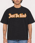 Mockup Boxy Heavyweight Tee Black male close-up 30