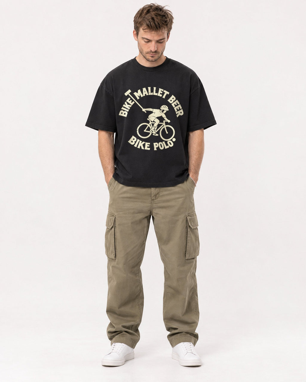 Mockup Boxy Heavyweight Tee Black male full-body 08