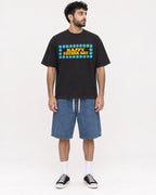 Mockup Boxy Heavyweight Tee Black male full-body 07