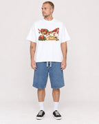 Mockup Boxy Heavyweight Tee White male full-body 18